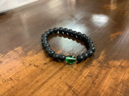 Matte black/green bracelet