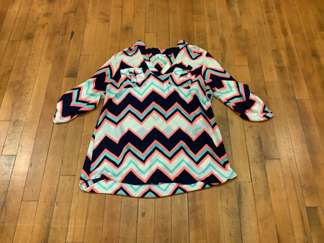 Unsized Chevron Blouse
