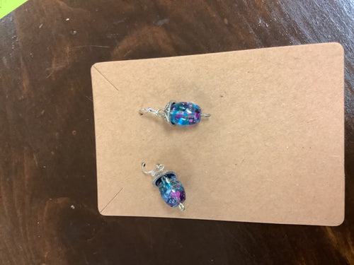 Colorful acorn earrings