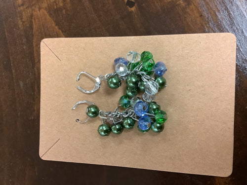 Green sparkle earrings