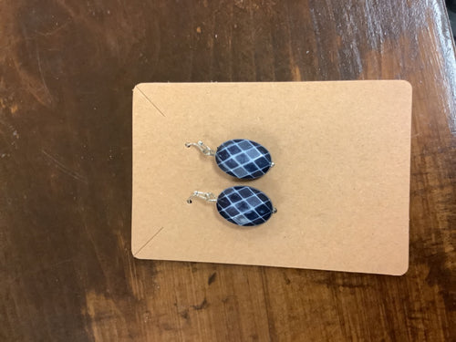 Blue lined earrings