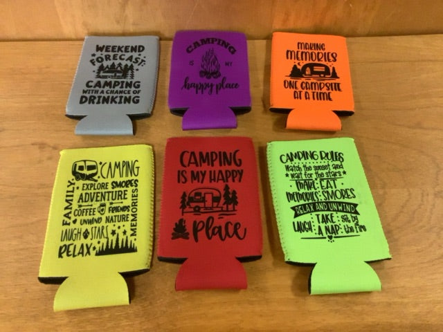Slim Can Camping Koozies