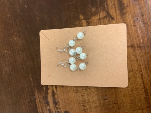 Double pearl bead earrings