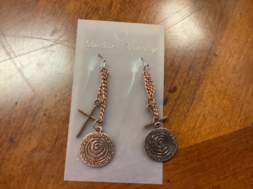 Gold cross earrings