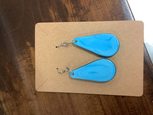Light blue marble earrings