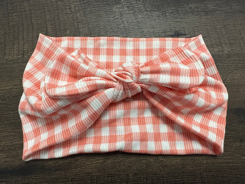 Pink plaid faux bow