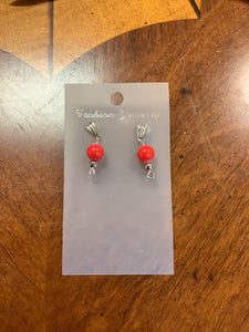 Red round earrings