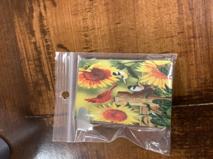 Birds/sunflowers keychain