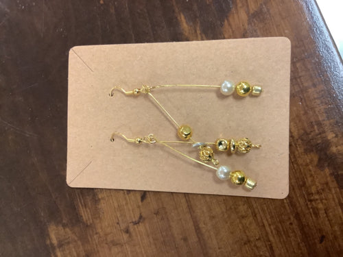 Long gold earrings