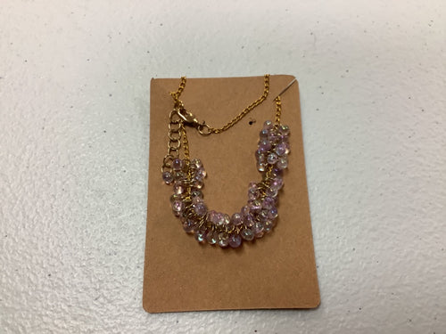 Pink cluster necklace