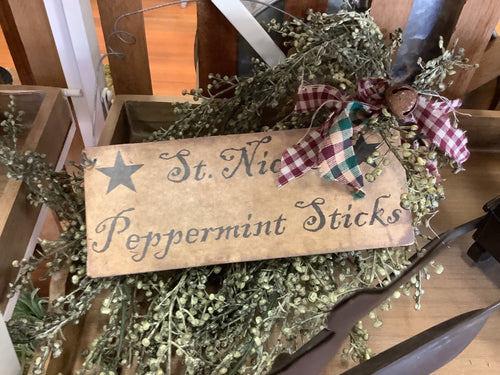 Saint Nick's Peppermint Sticks Sign