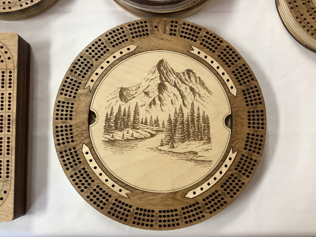 Mountain River Cribbage Board