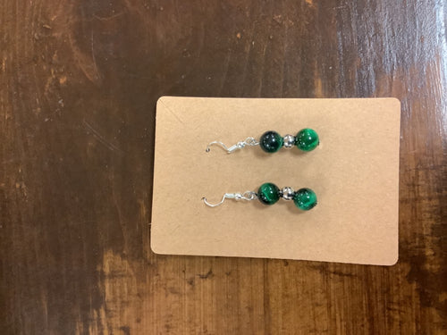 Green marble earrings