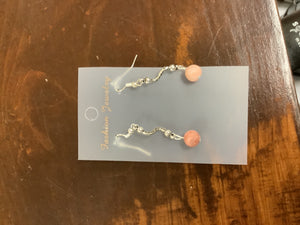 Pink marble earrings