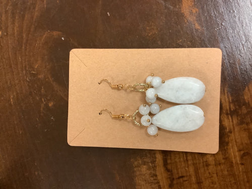Large marble earrings