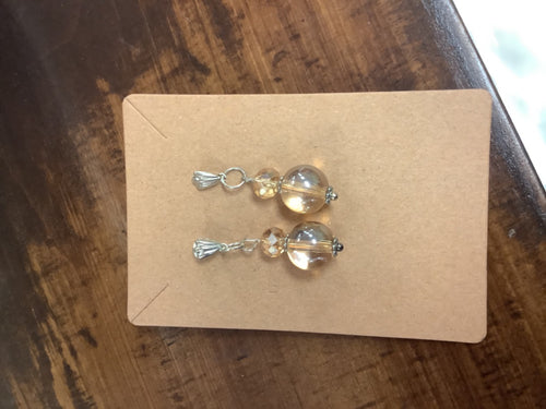 Clear gold earrings