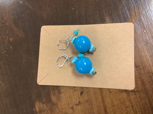 Large blue earrings