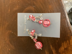 Long pink earrings