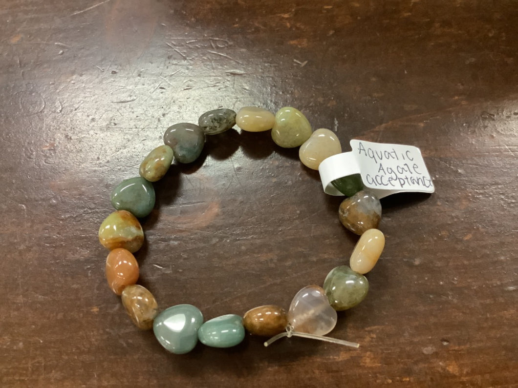 Aquatic Agate Heart Bracelet