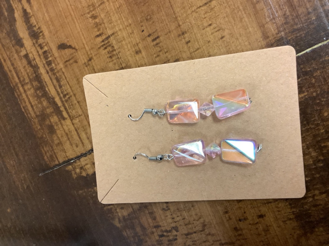 Pink holographic earrings