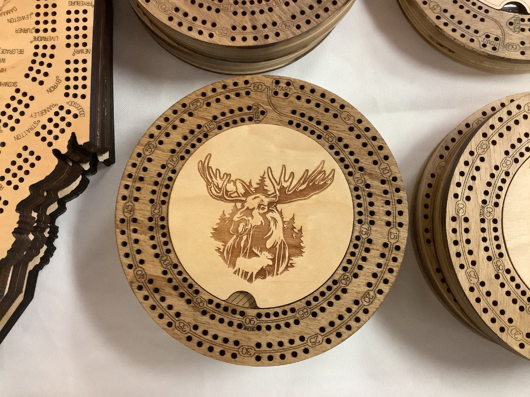 Moose Cribbage Board