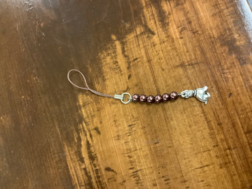 Maroon dog charm
