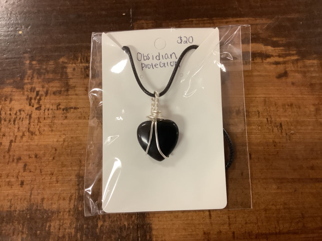 Obsidian Heart Necklace
