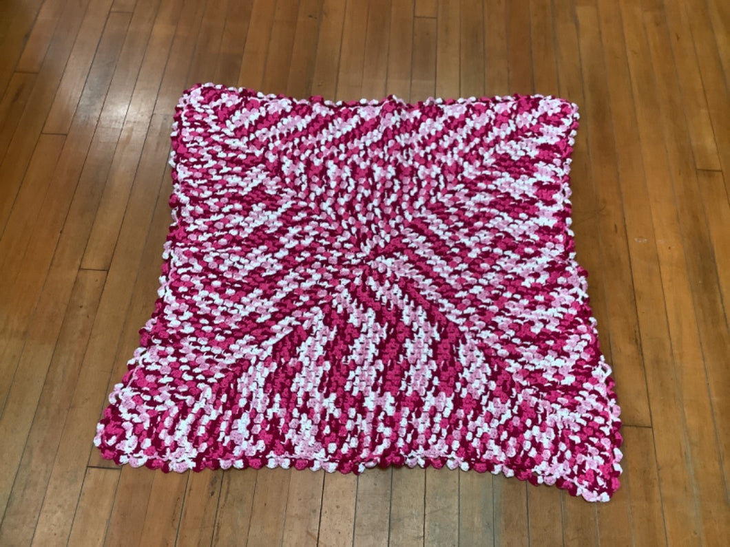 Small Pink Crocheted Blanket