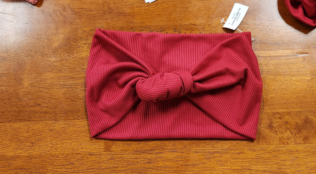 Red Top Knot Headband