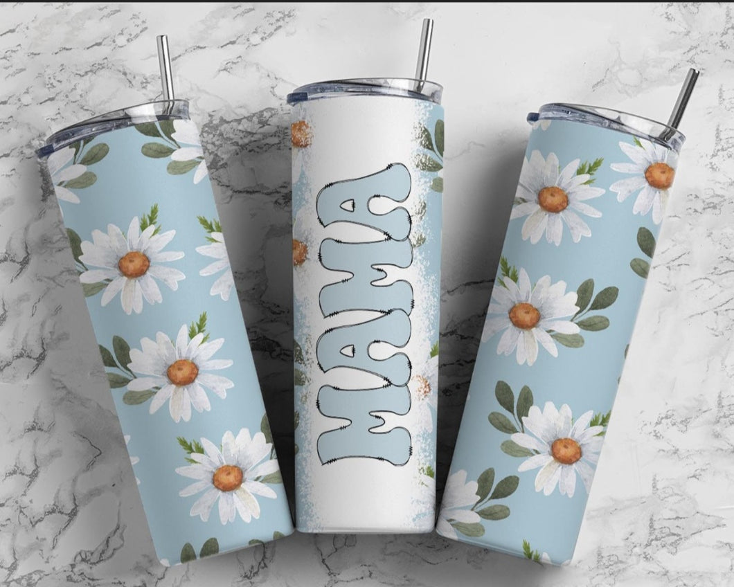 Blue Daisy Mama Tumbler