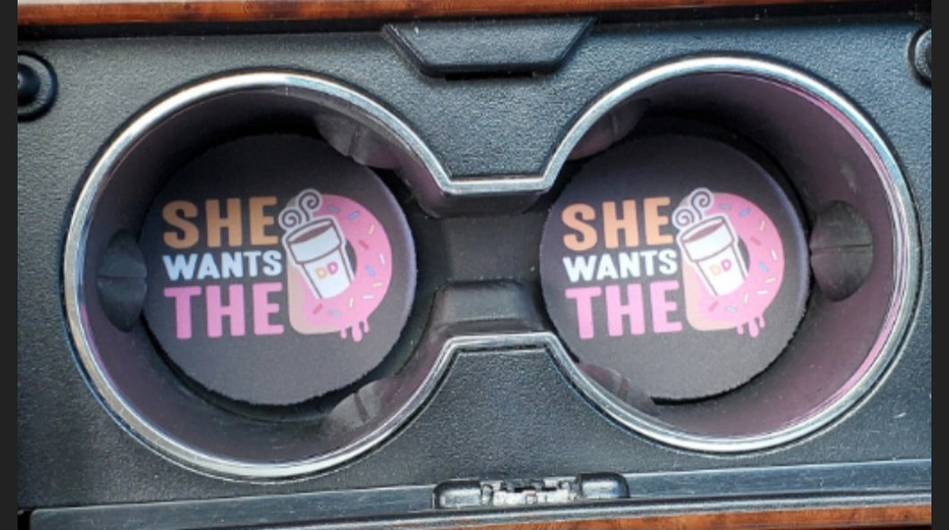 She Wants The D Car Coasters