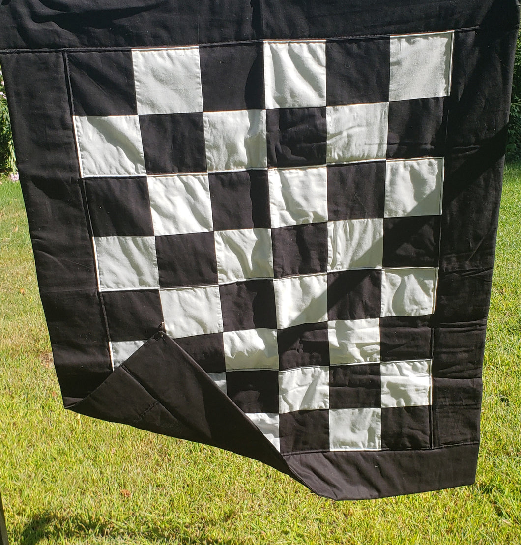 Black and white quilt