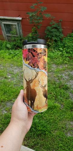 Deer and Fall leaves tumbler