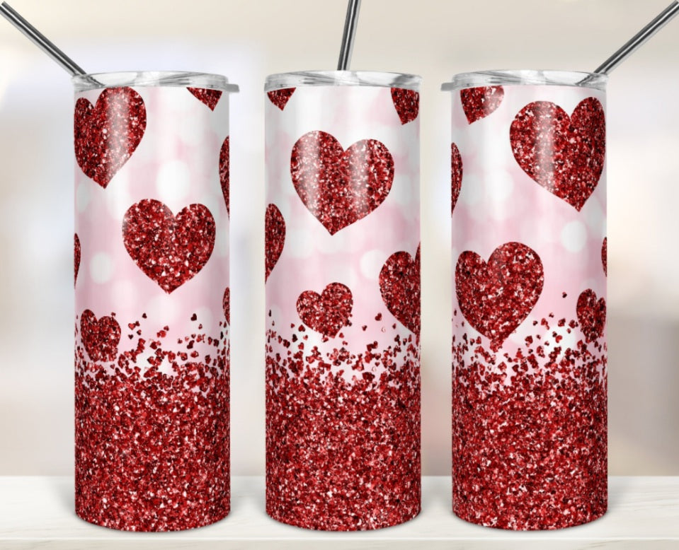 Hearts & Glitter Tumbler