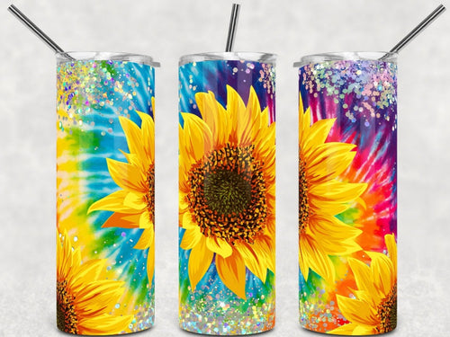 Tie Dye Sunflower Tumbler