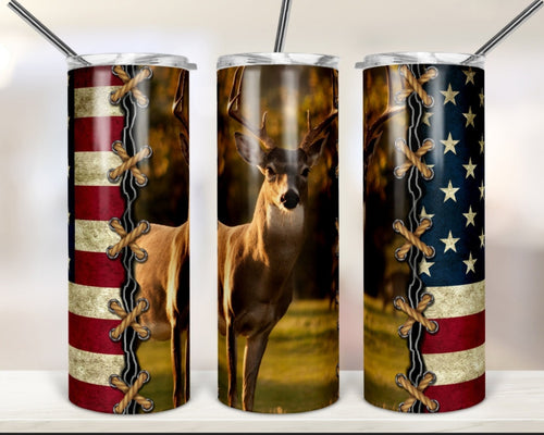 Deer and Flag Tumbler