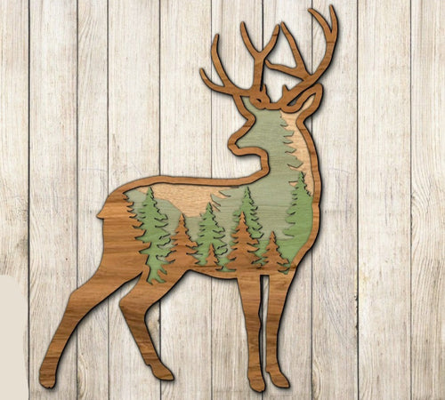 Wooden Deer Decor