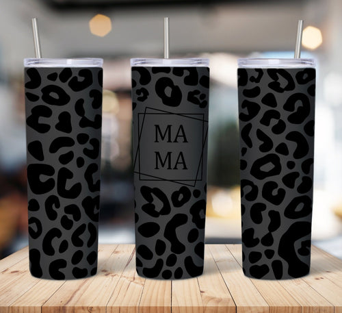 Black Cheetah Mama Tumbler