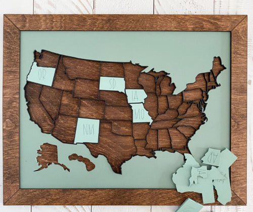 Wooden USA Map