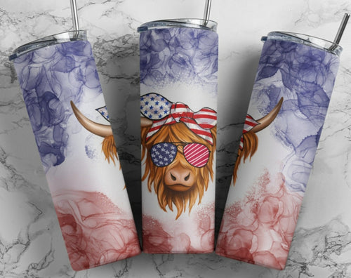 Watercolor Cow Tumbler