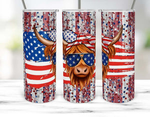 Cow Flag Glitter Tumbler