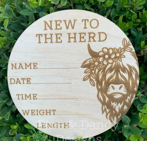 Highland Cow Baby Announcememt