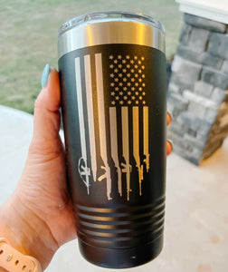 Engraved Flag Tumbler