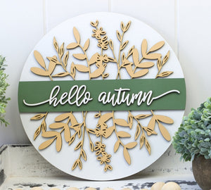 Hello Autumn Door Sign