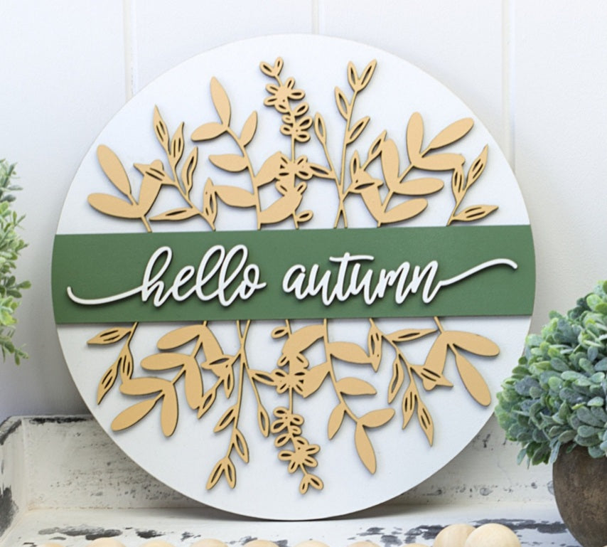 Hello Autumn Door Sign