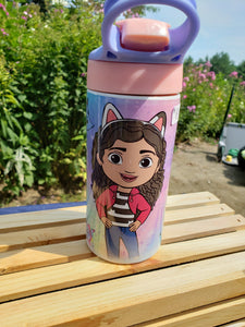 Gabbys Dollhouse Kids Water Bottle