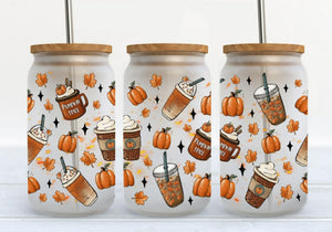 Pumpkin Drink Glass Jar