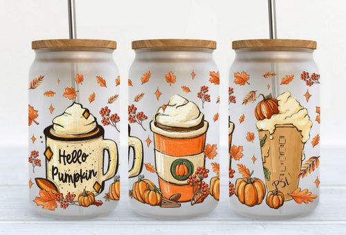 Hello Pumpkin Glass Jar