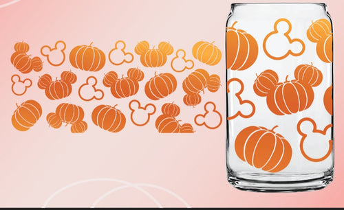 Mickey Pumpkin Glass Jar