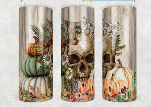 Skull, Floral, & Pumpkin Tumbler